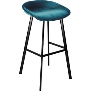 Kick barkruk Finn laag - Velvet Blauw