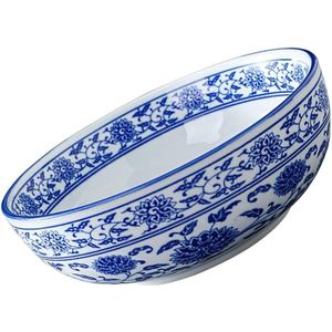 Keramische Soepkom Noedelschaal Blauw 8 Inch Aziatische Ramen Kom - Chinese Stijl Schaal Voor Soepen en Pasta's Wasmachine- & Drogeraccessoires