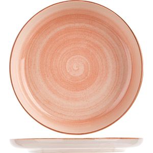 Cosy & Trendy Dinerbord Baltic Peach – Ø 27 cm – Bevat 1 dinerbord – Perzikkleurig aardewerk met uniek patroon – Vaatwasser- en Magnetronbestendig – Stapelbaar
