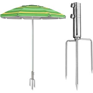 Gazondoorn voor parasol, afneembare grondpen, parasolspies, grondpen, parasolhouder, vloer, parasolstandaard, parasol met 4 haringen, voor strand, gras, zand, tuinparasol