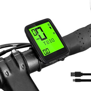 Draadloze Fietscomputer USB-Oplaadbaar Waterdicht IPX7 - 5 Talen - Kilometerteller - LCD-Scherm