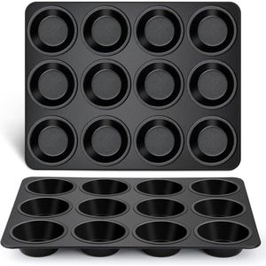 Muffinvorm met antiaanbaklaag voor 12 muffins - Set van 2 stuks Muffin tin