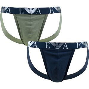 Emporio Armani 2P jockstraps basic blauw & groen - L