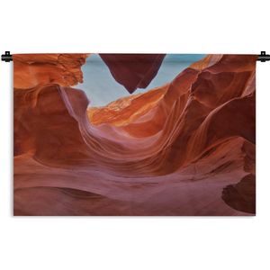Wandkleed Antelope Canyon - Rotsen onder de brandende zon in de Antelope Canyon Wandkleed katoen 150x100 cm - Wandtapijt met foto