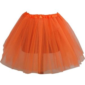 Tutu – Petticoat – Tule rokje – Neon oranje - 40 cm - 3 lagen tule - Ballet rokje - Nederland - Koningsdag - Voetbal - Maat 152 t/m 42