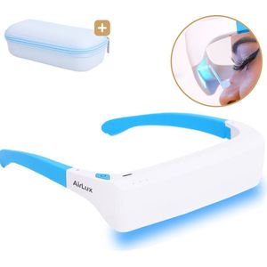 AirLux Lichttherapiebril met Gratis E-Book - Daglichtbril Met Beschermhoes - Daglichtlamp - 3 standen - 2 Licht Soorten - Lichttherapie lamp 100% UV Vrij