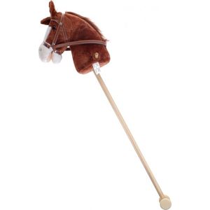Bruin stokpaardje met geluid 90 cm voor kinderen - Stokpaarden - Paarden/pony liefhebbers - Actief buitenspeelgoed voor jongens/meisjes/kinderen