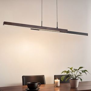 Design hanglamp Leia met 3-staps dim - zwart met donker hout