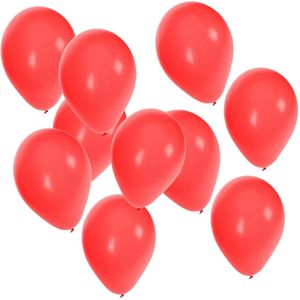 Bellatio Decorations ballonnen - 60x stuks - rood - 27 cm - helium of lucht - verjaardag / versiering