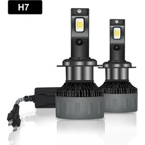 TLVX H7 Premium High Power LED lampen 31.200 Lumen 6000k Helder Wit licht (set 2 stuks) CANBUS EMC adapter, Extra Fel Wit licht, CSP LED CHIP 100 Watt Auto, Dimlicht - Grootlicht – Mistlicht -Koplampen - Autolamp - Autolampen - 12V - APK Lichtbeeld