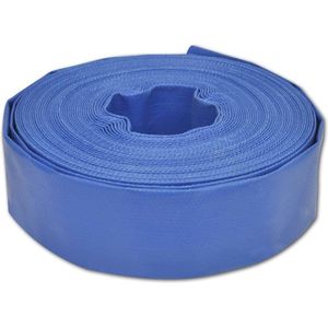 The Living Store Plat 100 m PVC Waterslang - 2 (51 mm) - Blauw