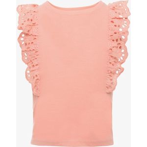 TwoDay meisjes T-shirt met broderie koraal - Roze - Maat 98/104