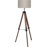 EGLO Lantada Vloerlamp - E27(excl.) - 143 cm - Hout - Driepoot - Bruin, Taupe - FSC Hout