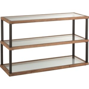 J-line - Console 3 Niveaus Glas/hout Bruinx46x79cm