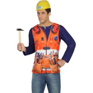 Bouwvakker fop-shirt voor volwassenen  - Verkleedkleding - M/L