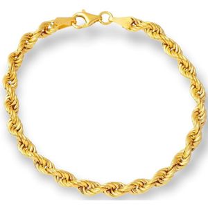 Gouden Koord Rope Armband 5 mm 19 cm 14 karaats