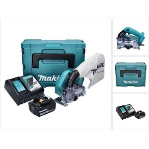 Makita DCC 500 RT1J accu-diamantslijper 18 V 125 mm borstelloos + 1x oplaadbare accu 5.0 Ah + lader + Makpac