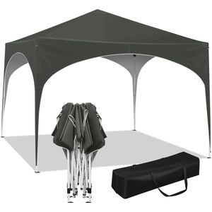 Blonkies - Partytent - Partytenten - Partytent Opvouwbaar - Partytent Easy Up - Inklapbare Luifel - Waterdicht - Grijs - 3X3M