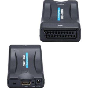 Scart Naar HDMI Adapter 1080p Kabel Converter HD - Scart naar HDMI kabel - Zwart