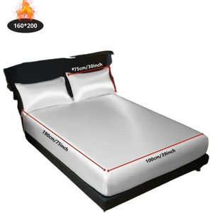 Nivard Satijnen Hoeslaken Set - Inclusief Kussensloop - 2 Delige Set - Beddengoed - Fitted Sheet - Pillow Case - Bed - Wit 160x200