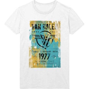 Van Halen - Pasadena '77 Heren T-shirt - S - Wit