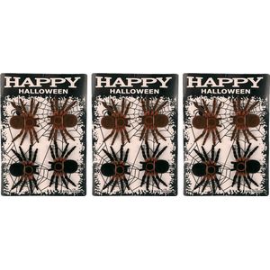 Faram nep spinnen/spinnetjes 8 cm - zwart/bruin - 12x stuks - Horror/griezel thema decoratie beestjes