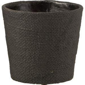 J-Line bloempot Bar - cement - zwart - medium - Ø 16.5 cm