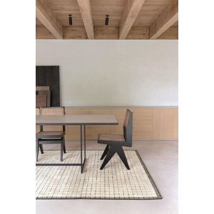LIGNE PURE Mesh – Vloerkleed – Tapijt – Handgeweven –wol – bamboo - eco – modern – Wit Zwart - 200x300