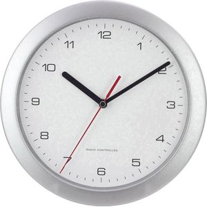 EUROTIME 56787 Wandklok Zendergestuurd 25 cm x 3.8 cm Zilver