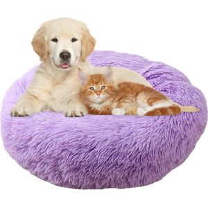 Donut hondenmand 50cm - voor hond en kat - wasbaar - antislip - paars