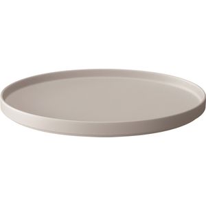 Villeroy en Boch - Iconic Beige - CADEAU tip - Bord Walled- Serveer plateau - Lunch bord - 24.0 cm - Mat beige Porselein - Set a 12 stuks