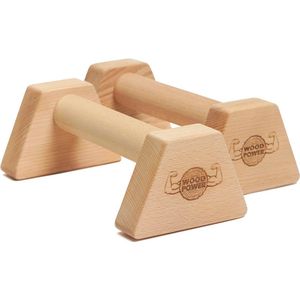 Houten parallettes voor push-ups, handstanden en calisthenics - gewrichtsvriendelijk en antislip