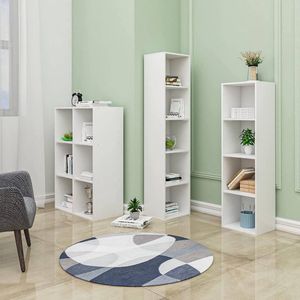 Rootz Moderne vrijstaande boekenkast - Opbergplank - Vitrinekast - Milieuvriendelijk hout van E3-kwaliteit - Waterafstotend - Krasbestendig - 30 cm x 24 cm x 132 cm