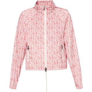 Moncler Alose jack met all over logoprint en capuchon - roze - maat 164