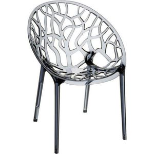 CLP Design tuinstoel CRYSTAL bistrostoel - stapelbare stoel, belastbaar tot 160 kg, weer- en UV-bestendig grijs