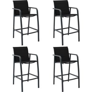 Medina Tuinbarstoelen 4 st textileen zwart