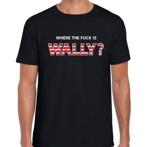 Where the fuck is Wally verkleed t-shirt zwart voor heren - carnaval / feest shirt kleding L