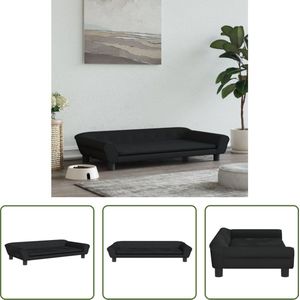 The Living Store Hondenbank - Comfortabel - Hondenbed - 100 x 50 x 21 cm - Zacht en Stevig - Zwart