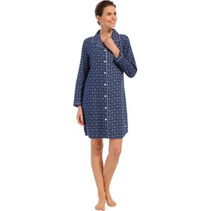 Schiesser dames nachthemd wijd model - 3/4 Mouw - 44 - Blauw.