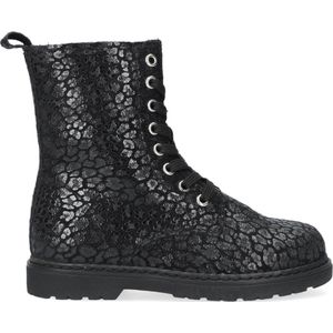 Apples & Pears B009048 Veterboots - Laarzen Met Veters - Meisjes - Zwart - Maat 39