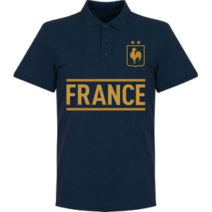 Frankrijk Team Polo Shirt - Navy - 5XL