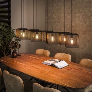 LifestyleFurn Hanglamp Mattia - 8-lamps - Artic Black
