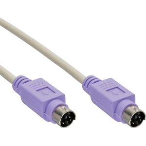 Mini DIN 6-pins PS/2 datakabel / beige/paars - 2 meter