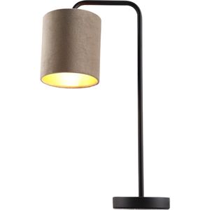 Olucia Kristin - Moderne Tafellamp - Metaal/Stof - Goud;Taupe