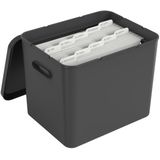 Rotho My Paper archiefdoos A4, documentenorganizer met inhangers, 40x29,2x29,8 CM, zwart