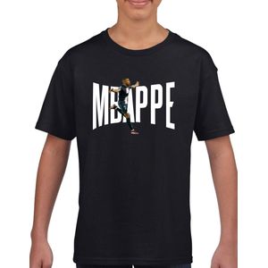 Mbappe - kylian - PSG - - Kinder T-Shirt - Zwart text wit - Maat 134 /140 - T-Shirt leeftijd 9 tot 10 jaar - Grappige teksten - Cadeau - Shirt cadeau - Mbappe - 10 - kylian - PSG - voetbal - korte mouwen -