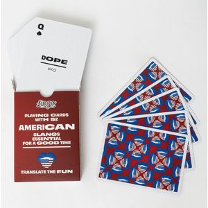 Lingo- Amerikaans speelkaarten- playingcards- talen leren- Engels- jong en oud- Amerikaans woordenschat- woordenschat- Leer Amerikaanse woordenschat op een leuke en gemakkelijke manier- 52 essentiële vertalingen- Leren- reizen- spelen