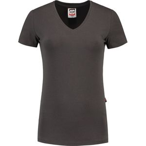 Tricorp Dames T-shirt V-hals 190 grams - Casual - 101008 -  Donkergrijs - maat XXL