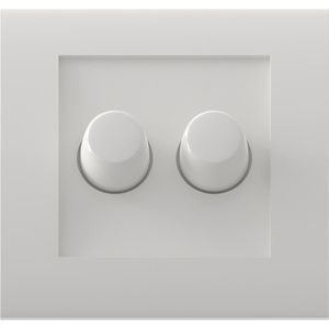 CALEX - Afdekplaat LED DUO Dimmer - Dubbel Knop - Wit