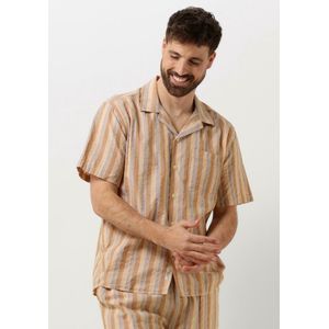 Forét Otter Seersucker Ss Shirt Heren - Vrijetijds blouse - Bruin - Maat M